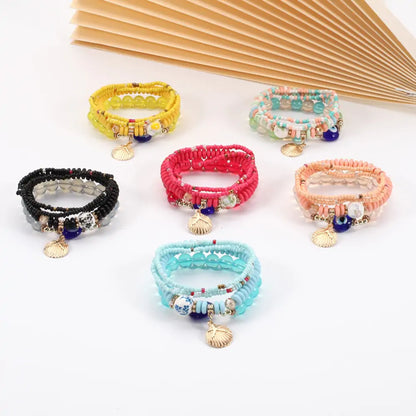 Multilayer Elastic Weave Bracelets