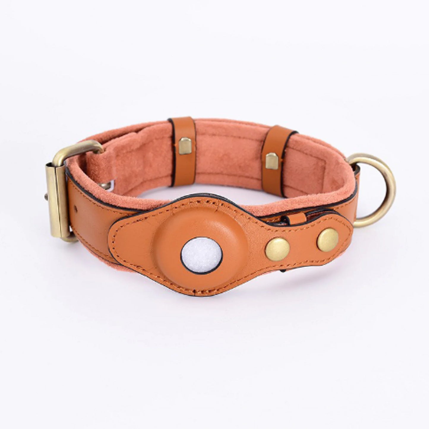 New Glaring Varieties Leather Airtag Dog Collar Pet Adjustable Collar