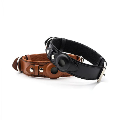 New Glaring Varieties Leather Airtag Dog Collar Pet Adjustable Collar