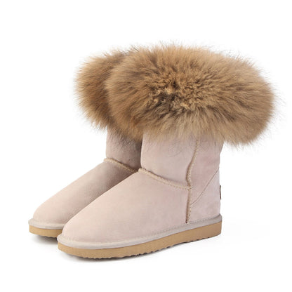 Women's Fox Fur Snow Boots