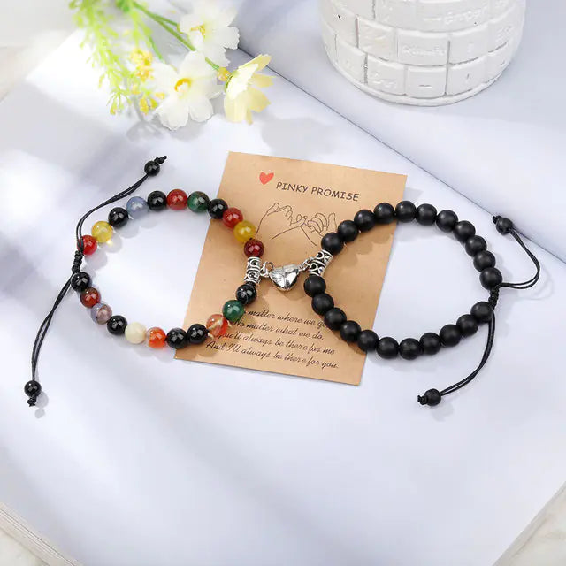 Natural Stone Beads Couple Magnetic Bracelets