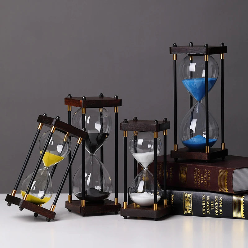 European Retro 15 Minutes Hourglass Sand Clock Home Supplie Timer Desktop Ornament Sandglass Luxury Living Room Decorations Gift