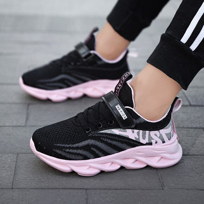 Lace-Up Girls Breathable Running Shoes