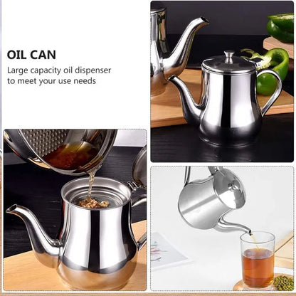 Filter Oil Pot Stainless Steel Household Leak-Proof Wine Pot Pouring Oil Bottle Seasoning Tank Kitchen Supplies Oz Pot Oil Tank